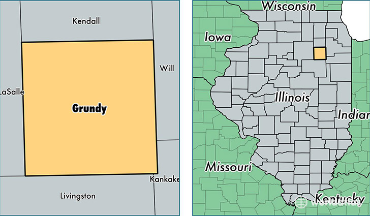 location of Grundy county on a map