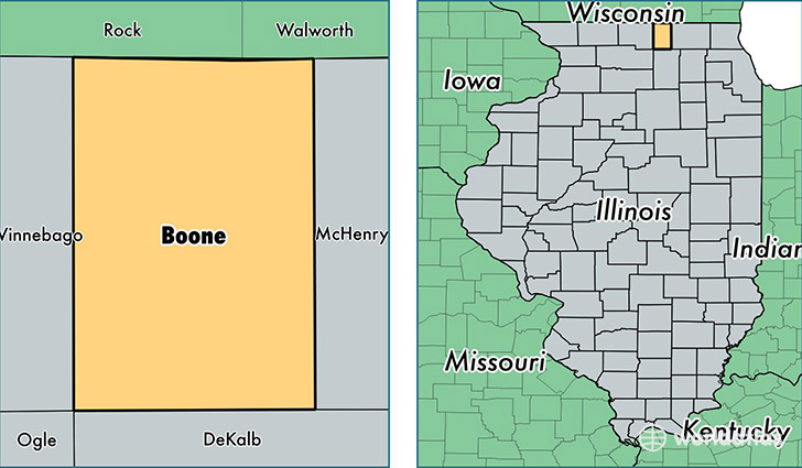 location of Boone county on a map