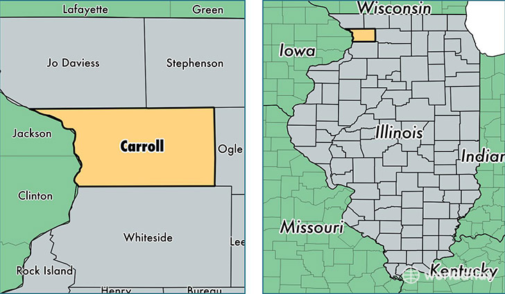 location of Carroll county on a map