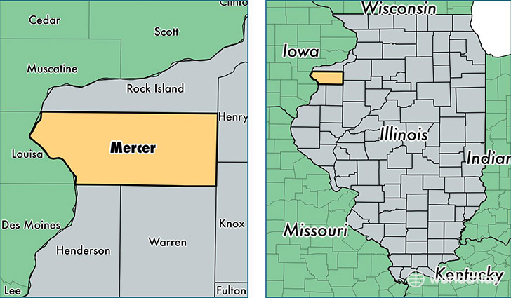 location of Mercer county on a map