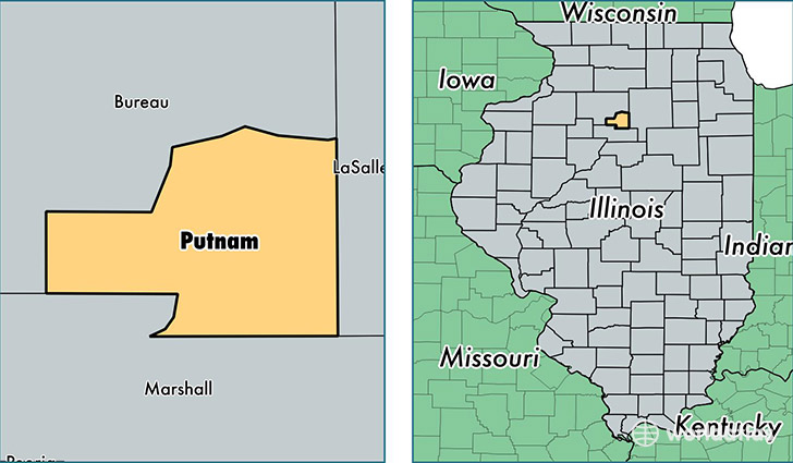 location of Putnam county on a map