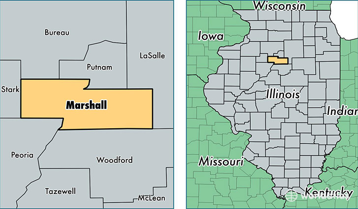 location of Marshall county on a map