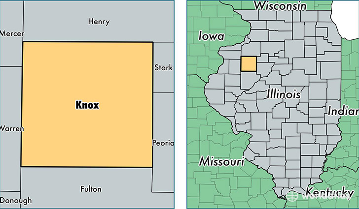 location of Knox county on a map