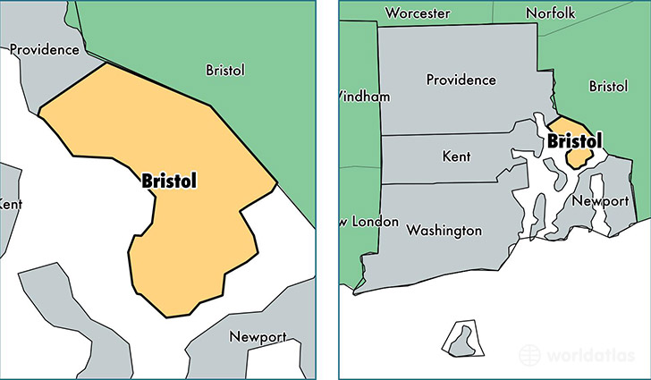 location of Bristol county on a map