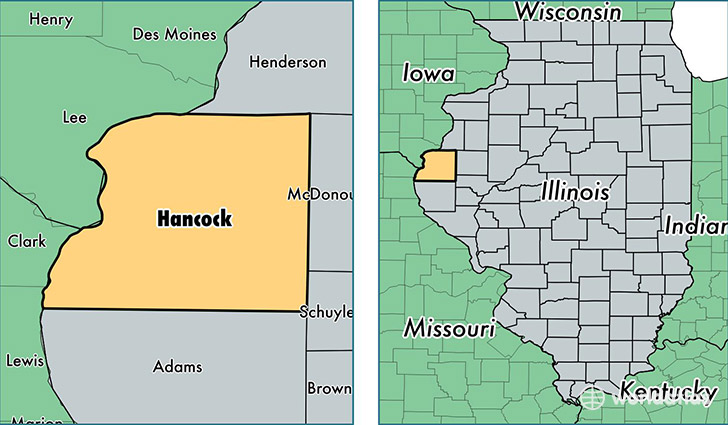 location of Hancock county on a map