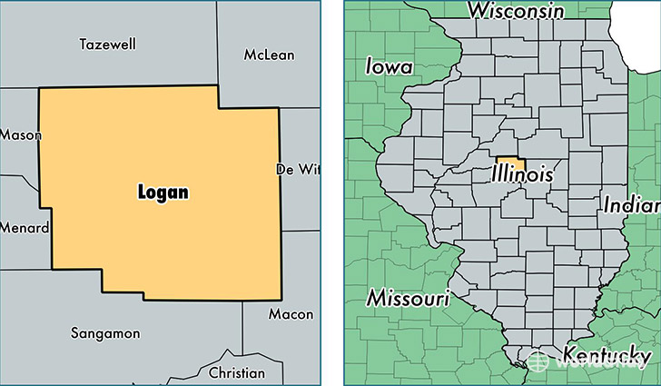 location of Logan county on a map