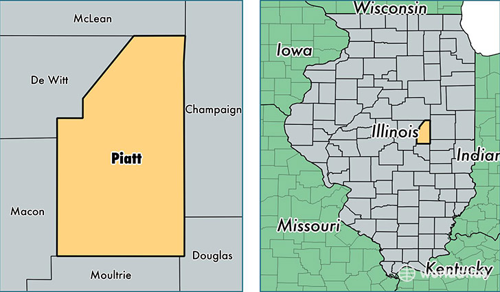 location of Piatt county on a map