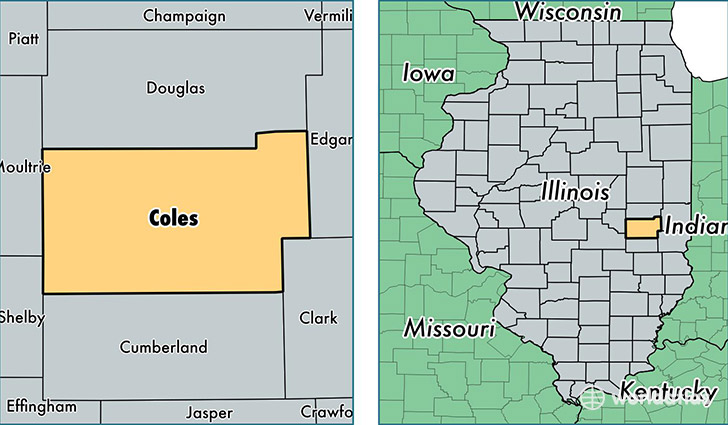 location of Coles county on a map