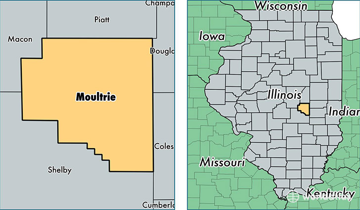 location of Moultrie county on a map