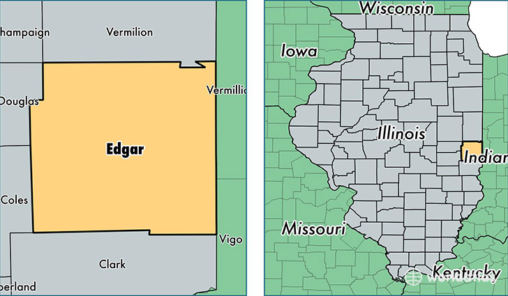 location of Edgar county on a map