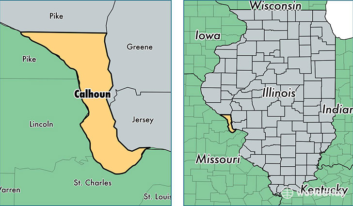 location of Calhoun county on a map