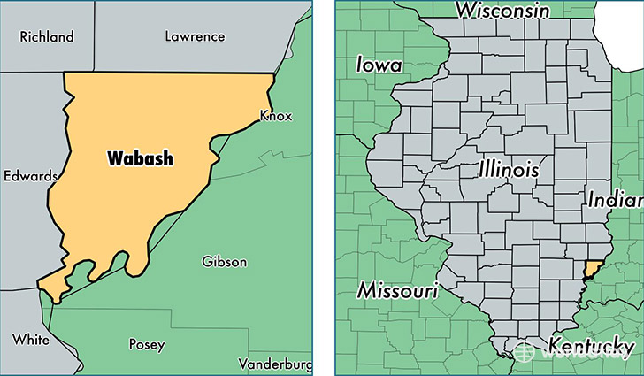 location of Wabash county on a map