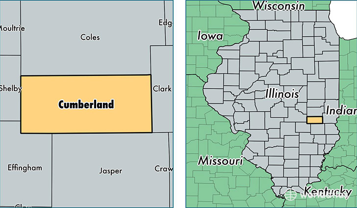 location of Cumberland county on a map
