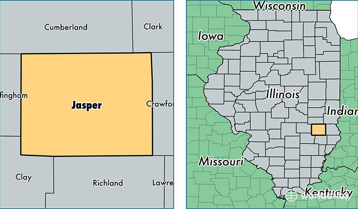 location of Jasper county on a map