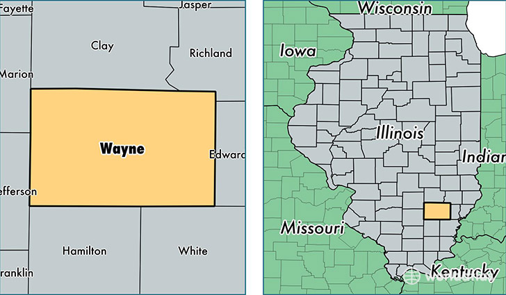 location of Wayne county on a map