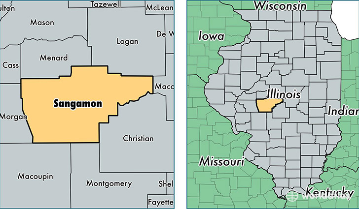 location of Sangamon county on a map