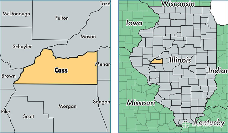 location of Cass county on a map