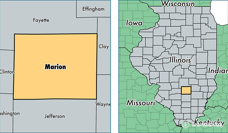 location of Marion county on a map