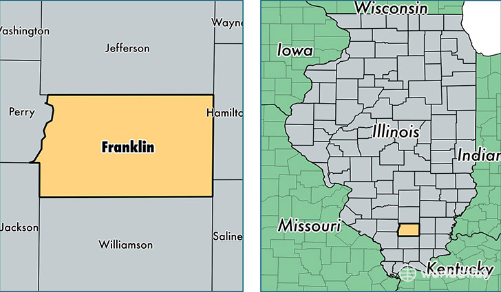 location of Franklin county on a map