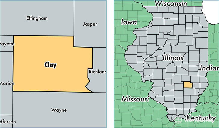 location of Clay county on a map