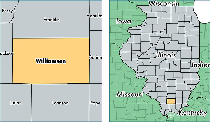 location of Williamson county on a map