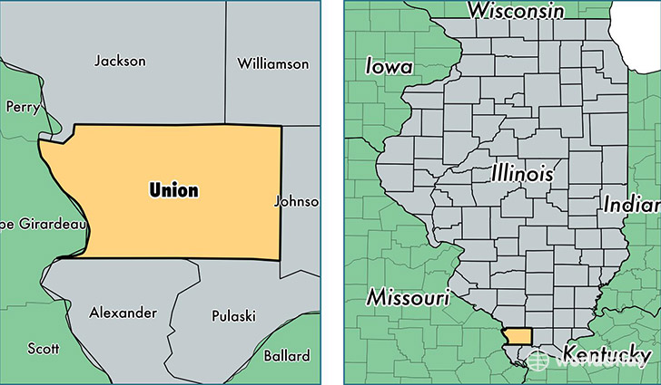 location of Union county on a map