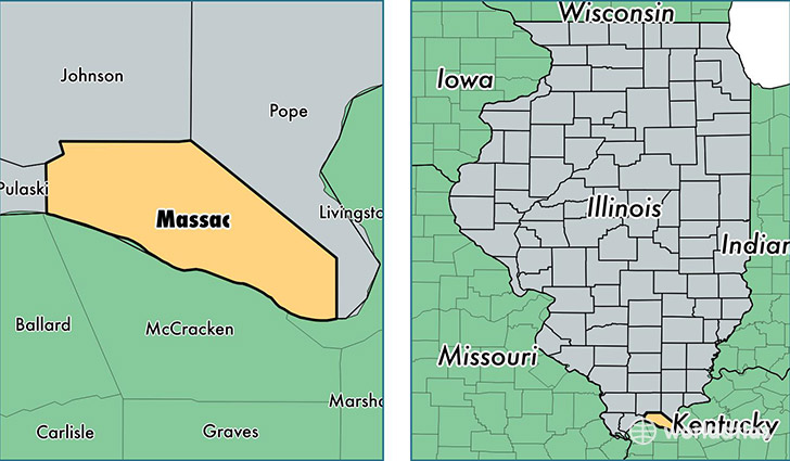 location of Massac county on a map