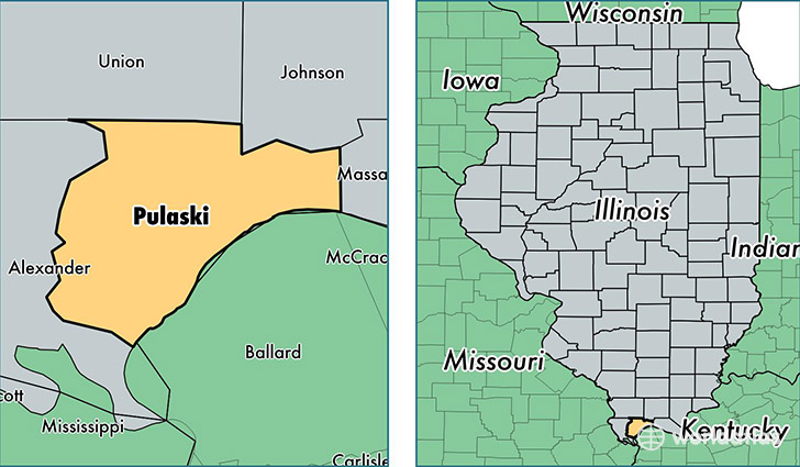 location of Pulaski county on a map