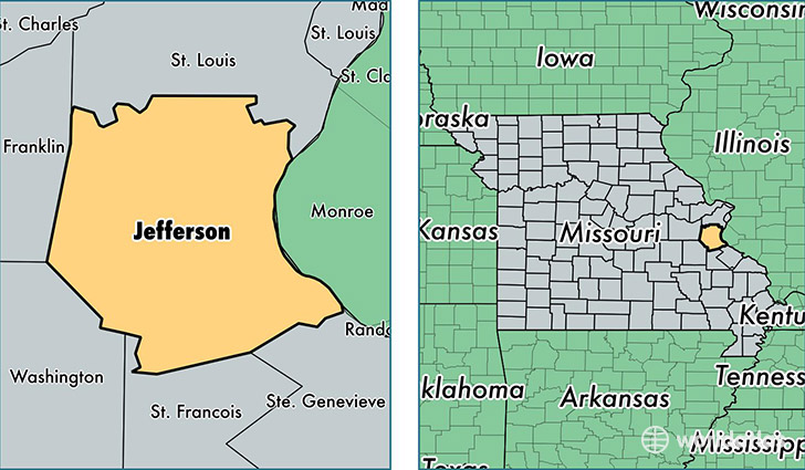 location of Jefferson county on a map