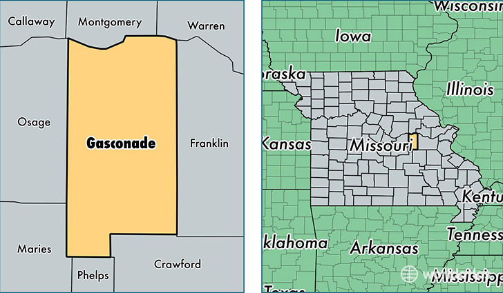 location of Gasconade county on a map