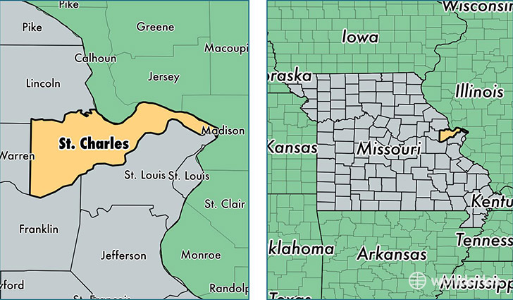 location of Saint Charles county on a map