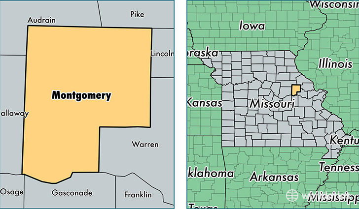 location of Montgomery county on a map