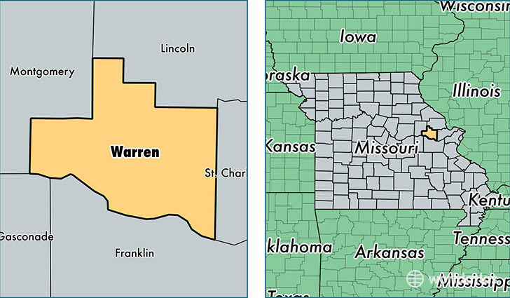 location of Warren county on a map