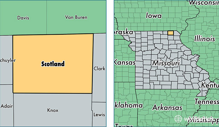 location of Scotland county on a map