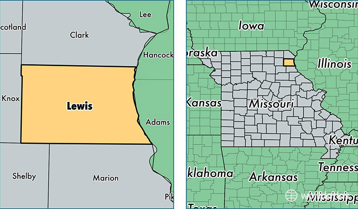 location of Lewis county on a map