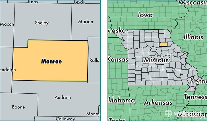 location of Monroe county on a map