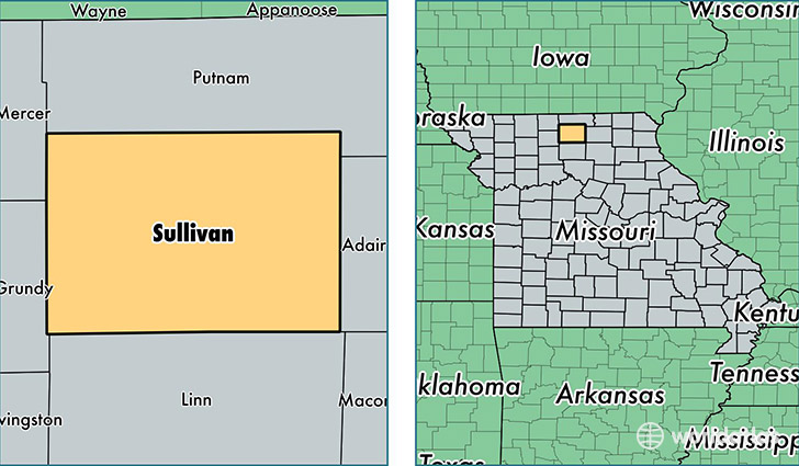 location of Sullivan county on a map