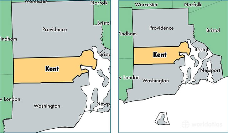 location of Kent county on a map