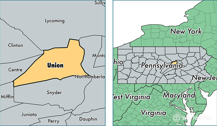 location of Union county on a map