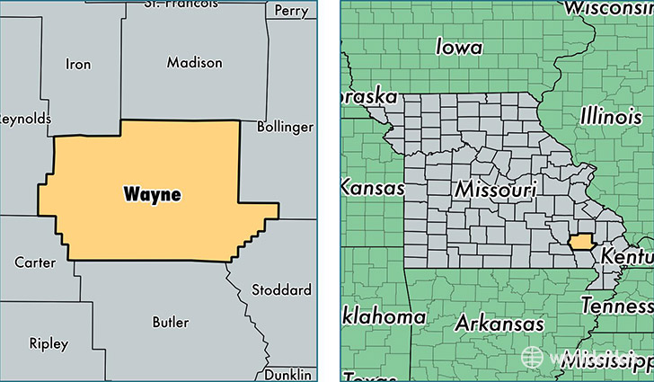 location of Wayne county on a map