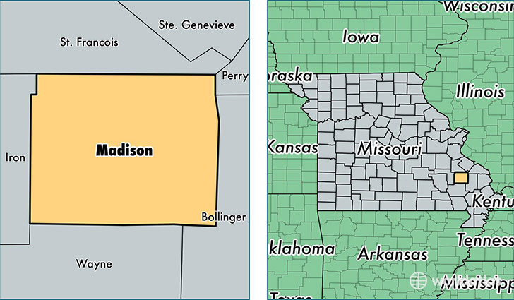 location of Madison county on a map