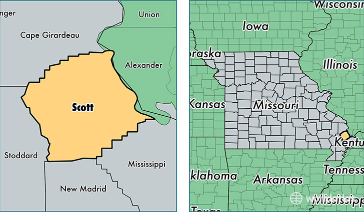 location of Scott county on a map