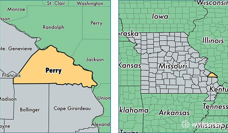 location of Perry county on a map