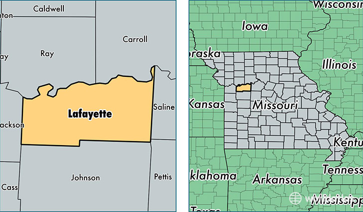 location of Lafayette county on a map