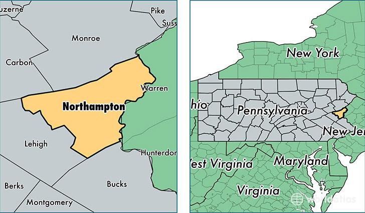 location of Northampton county on a map
