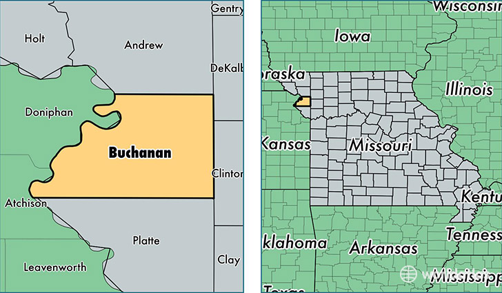 location of Buchanan county on a map