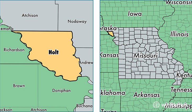 location of Holt county on a map