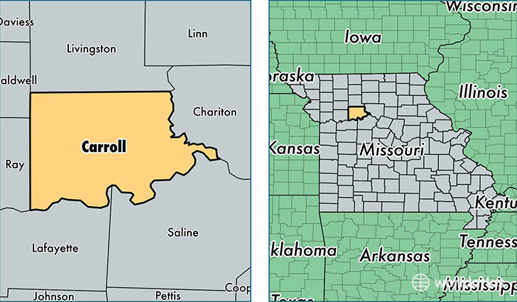 location of Carroll county on a map