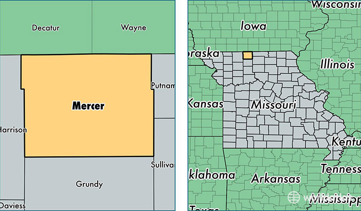 location of Mercer county on a map