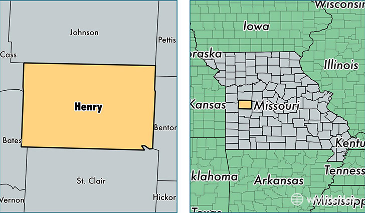 location of Henry county on a map